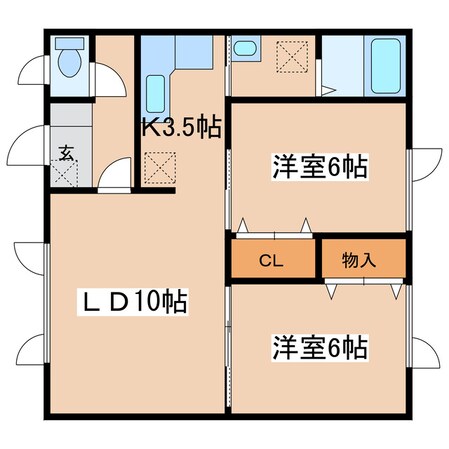 コーポパークサイドの物件間取画像